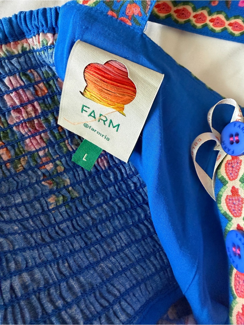NWOT-Farm Rio Summer Fruit Scarf Romper-Large - Picture 7 of 7